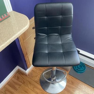 Modern Black Vinyl Bar Stool