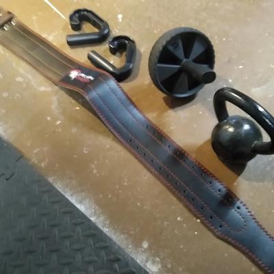 Lot of various fitness supplies