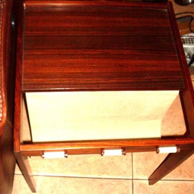 Sale Photo Thumbnail #8: ROSEWOOD END TABLE WITH MAGAZINE RACK