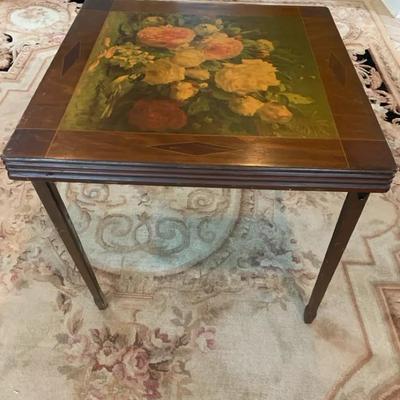 Vintage Folding Table And Fireplace Screen