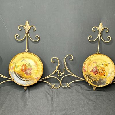 Pair Of Decorative Plates & Hangers 