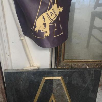 West Point Kicking Mule Window Flag And Granite Etched Slab
