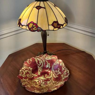 Tiffany Inspired Lamp + Decorative Bowl