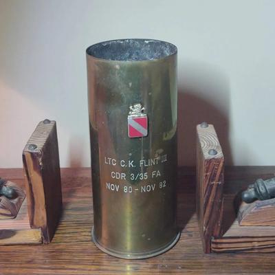 Canon Bookends And Shell Casing