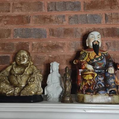 Buddha Statue + Asian Figurine 