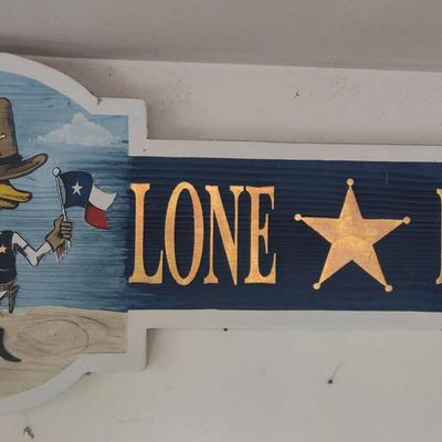 Wood Lone Star Duck Sign