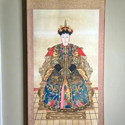 Asian Scroll Art (Woman) - 19x48 Inches