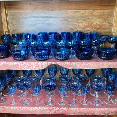 Bohemian Cobalt Blue Crystal Drinkware & Dessert Bowls