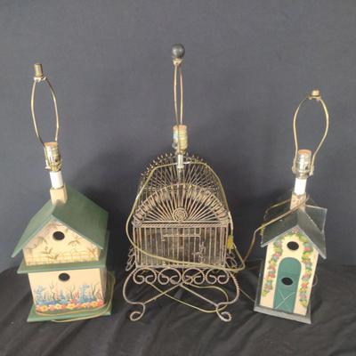 Birdhouse And Birdcage Lamps