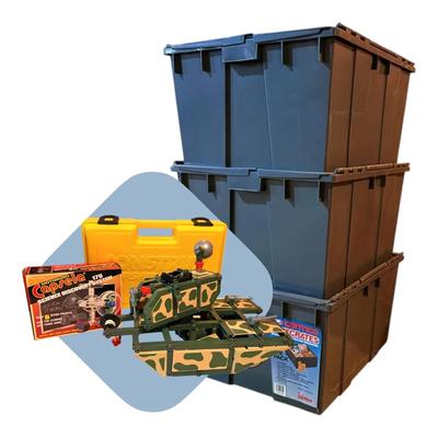 Three Bins Of Motorized Toys And Toy Parts