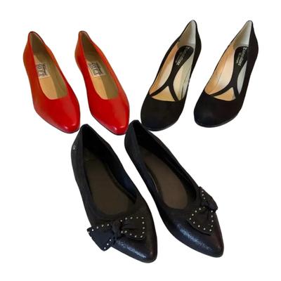 Women’s Vera Wang Flats, Black Heels, & Red Leather Heels (all size 7) 