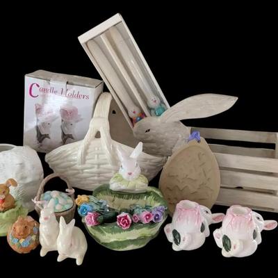 Spring Themed Bunnies & Easter Decor
