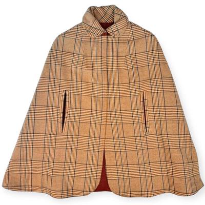 Vintage Plaid Wool Cape