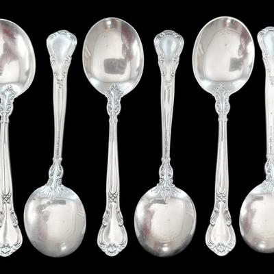 Gorham Chantilly Sterling Silver Soup Spoons (219g Total)