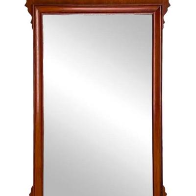Chippendale Style Mahogany Wall Mirror By The Bartley Collection (37”x 19”)