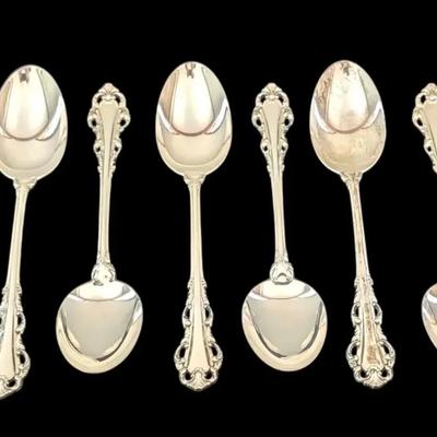 Lunt Dresden Scroll Sterling Silver 7" Spoons (368g Total)