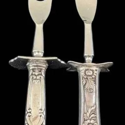 Two Sterling Silver Handled Carving Forks