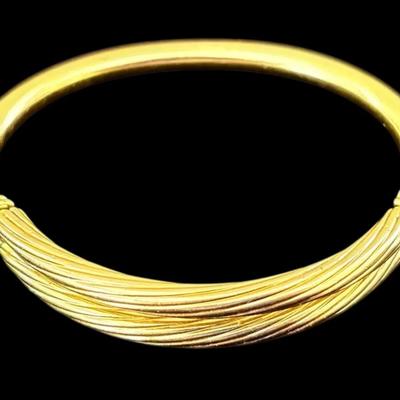 18k Gold Hinged Bangle Bracelet (23.4g)