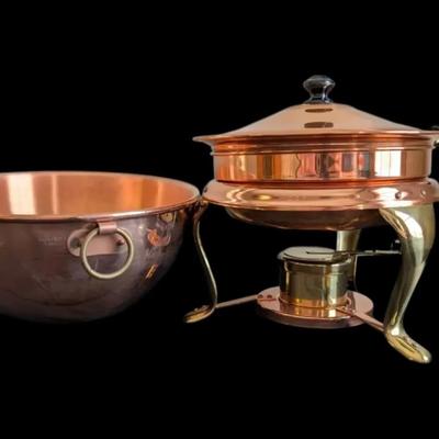 Copper Chafing Dish & Mauviel Egg White Bowl