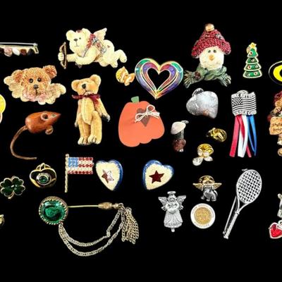 Teddy Bear Brooches And More Novelty Pins