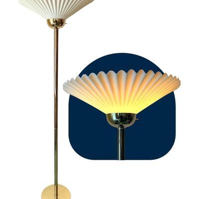 Hollywood Regency Brass Torchiere Floor Lamp (65” Tall)