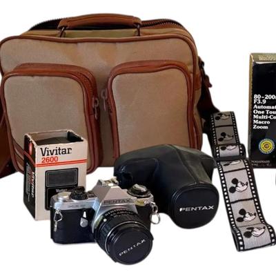 Vintage Pentax ME Super 50mm Camera And Accessories 