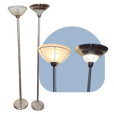 2 Brushed Steel Floor Lamps 