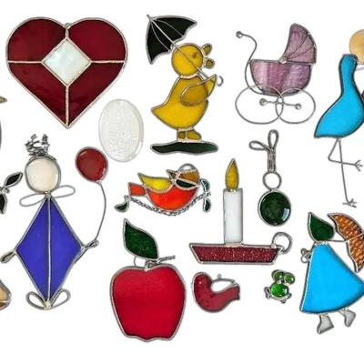 14 Stained Glass Hanging Ornaments