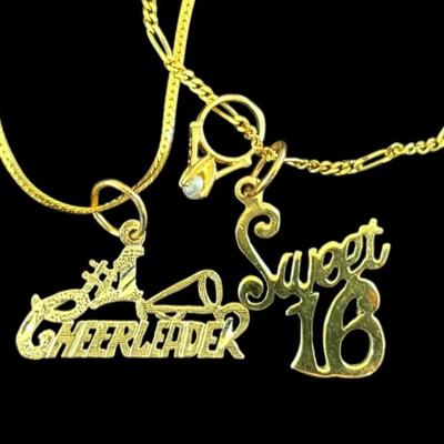 14k Gold Necklace & Bracelets With Charms