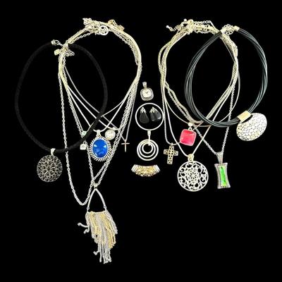 Silver Toned Necklaces And Pendants - Napier, Roman, And More