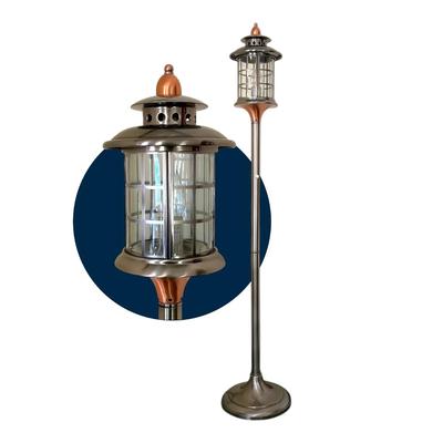 Lantern Style Silver Toned Floor Lamp 