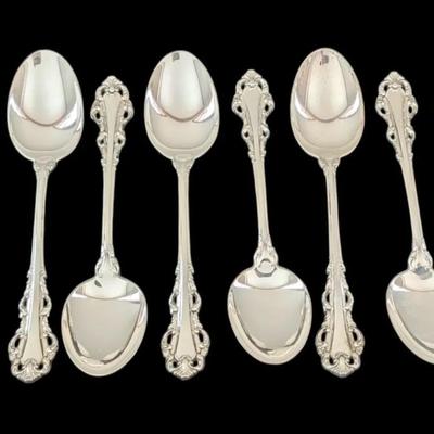 Lunt Dresden Scroll Sterling Silver 6" Spoons (274g Total)
