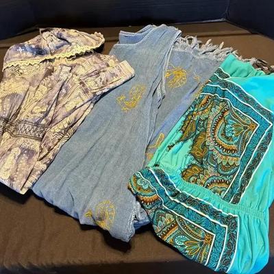 3 Blue Patterned Dresses - Mix Size and Style - En Focus, Art Class - Floral, Animal 