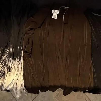 Women’s Stretchy Cardigans- Black With Buttons, Brown With Shoulder Pads. Sizes L & XL