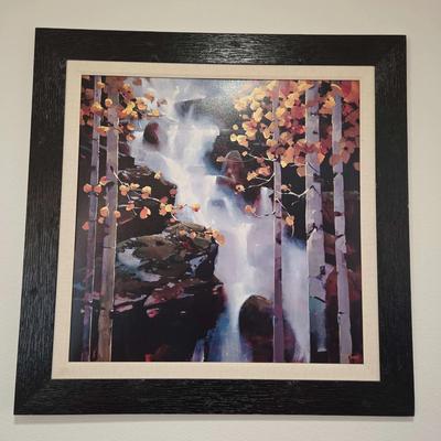"Waterfall" by Michael O'Toole Art Print - 47x47, Framed, Landscape, Forest, Wall Hanging