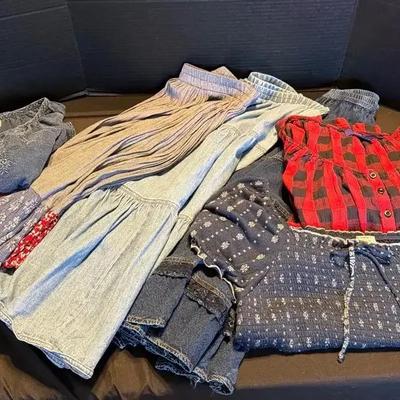 DENIM! Country Dancing - 3 Blouses & 3 Skirts - North Style, Stonebridge, Karen Kane, Red Plaid