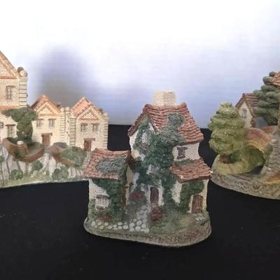3 David Winter Cottages - Hand Painted, Made in UK, Great Britain, Sand Looking, Lots of Detail