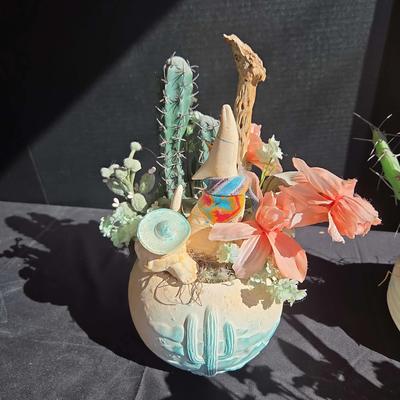 Ceramic Cactus Sculptures by Megan Bogonovich &  Southwestern Decor - Desert Scene & Flowers