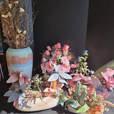 Hand Painted Floral Ceramic Southwest Decor - Arrangements, Succulents, Decorative