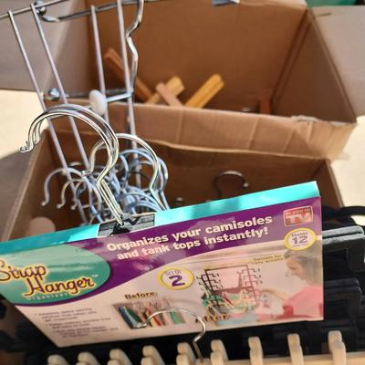 Closet Organization - New Strap Hanger Organizer, New Umbra C Link, Wood Pant Hangers