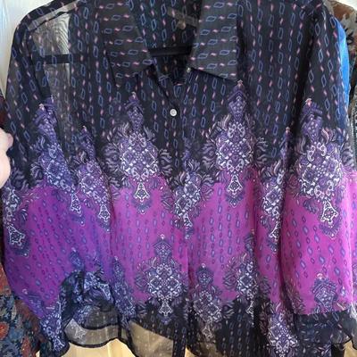 Shoulder pads! 5 Dressy Long Sleeved Blouses - LizSport, C’Esr City, Nicola, LAX