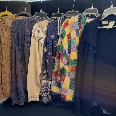 Women's Cardigans & Wraps - 7 Size L, XL, 2XL, Long Sleeve, Zippered & Open, Embroidered, Knit