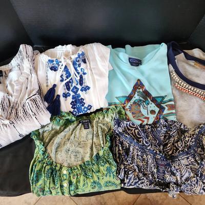 7 Women's Tops - XL, 2X, 3X, Short Sleeves, Chaps, Chico, Kokopelli, Prints, Beaded, Tassles