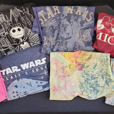 Ladies Disney Short Sleeve Tops - 7, L, XL, 2XL+ Sizes, Star Wars, Minnie, Mickey, Jack Skellington