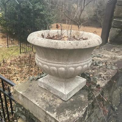 Concrete Round Pedestal Planters (pair)