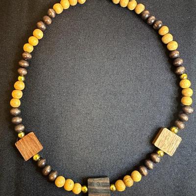 Wood Bread Necklace - 18.5”