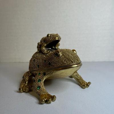 Vintage Brass Frog Piggyback 3pc 
