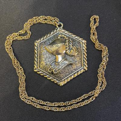 Gold Tone Knight Pendant