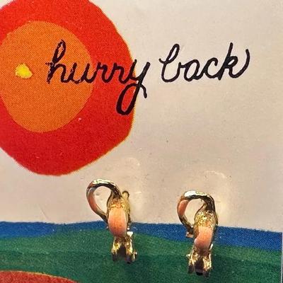 Gold Tone Mice Post Earrings