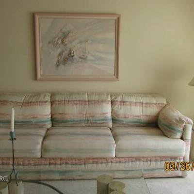 Lovely sofa with matching love seat, chair & ottoman